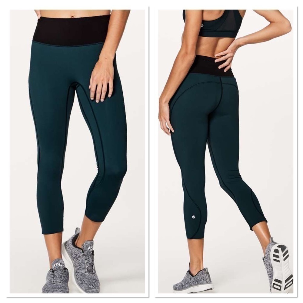 Lululemon Run The Day Crop Submarine / Black